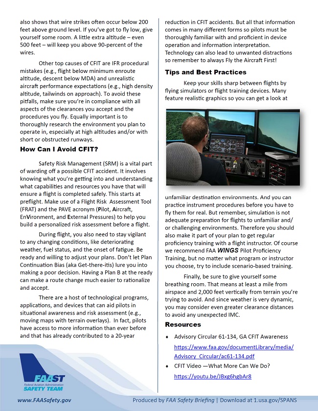 2018 12 02 faa controlled flight into terrain cfit