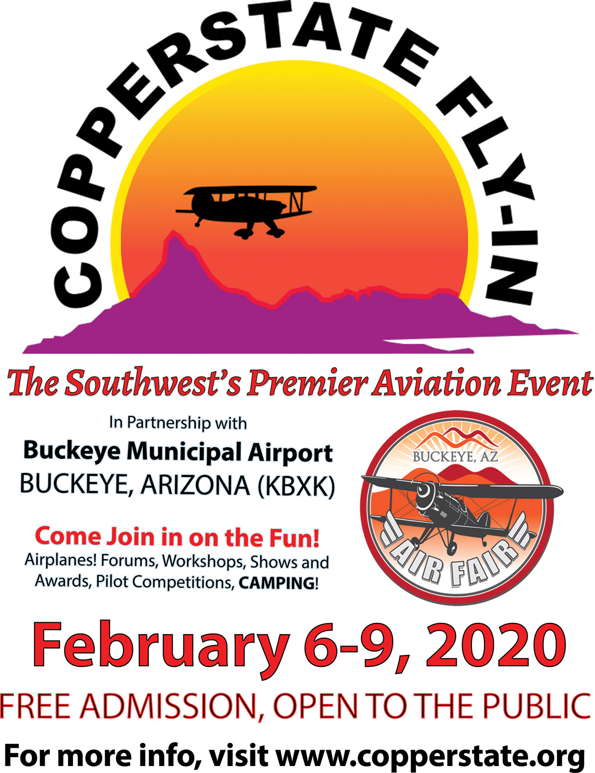 Copperstate 2020 Calendar Page Flyer
