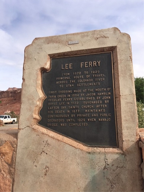 arizona airport focus marble canyon lee ferry sign